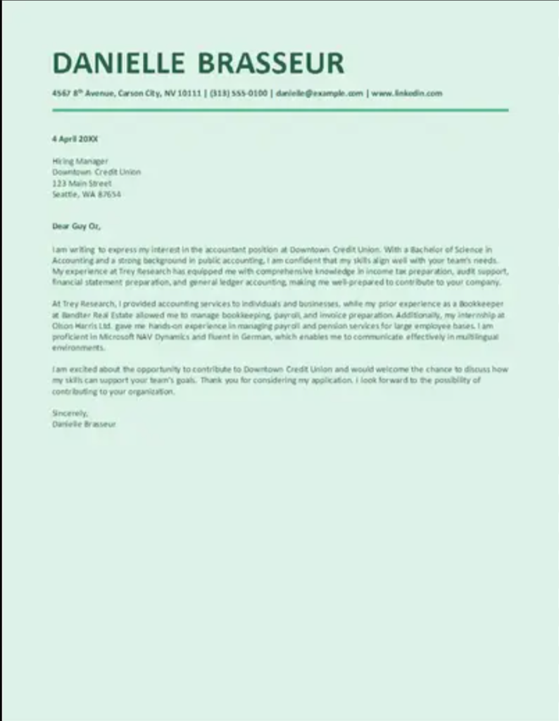 Cover Letter 2