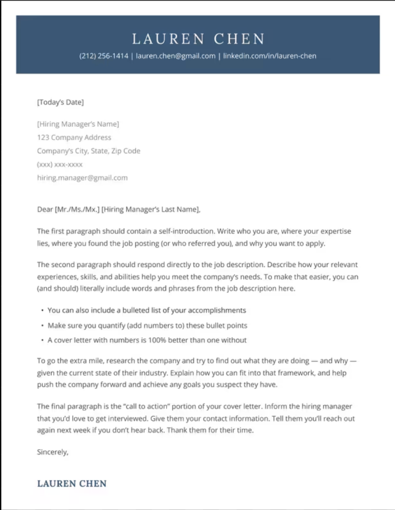 Cover Letter 3